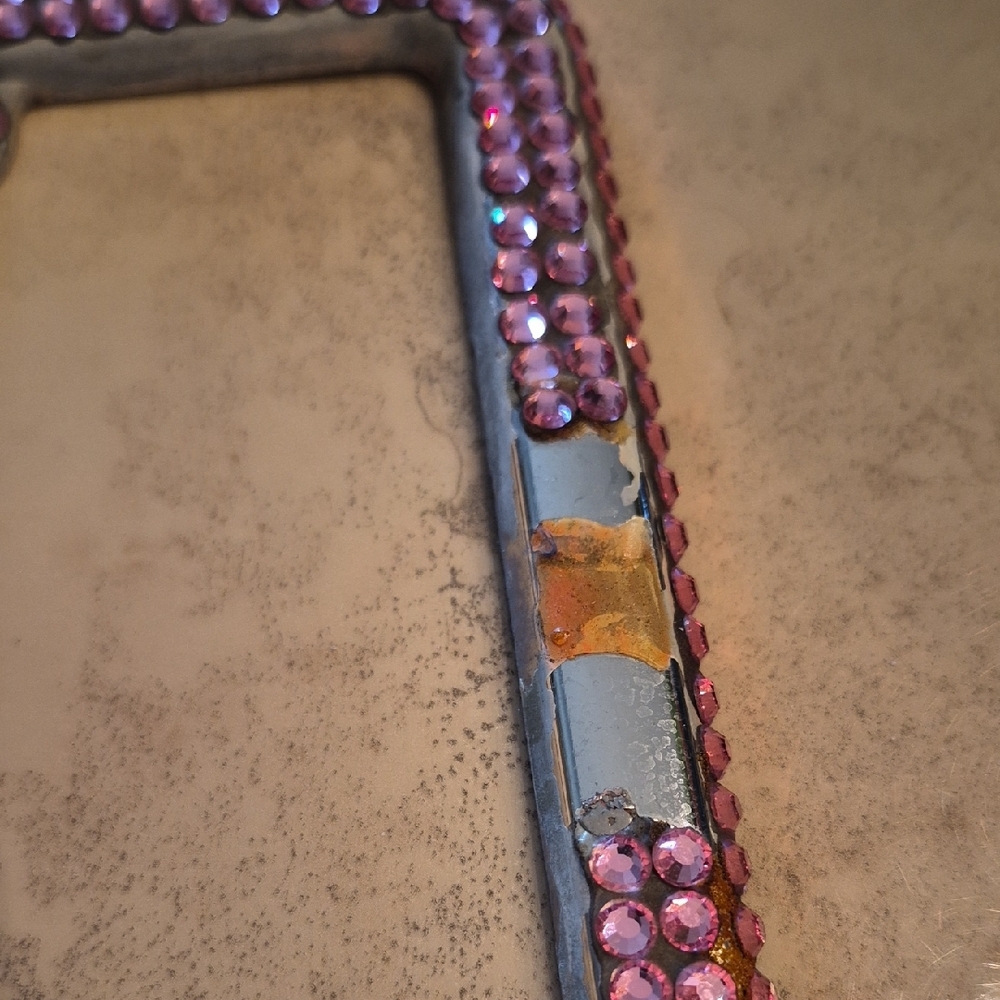 Pink Rhinestone License Plate Frame - Picture 4 of 5
